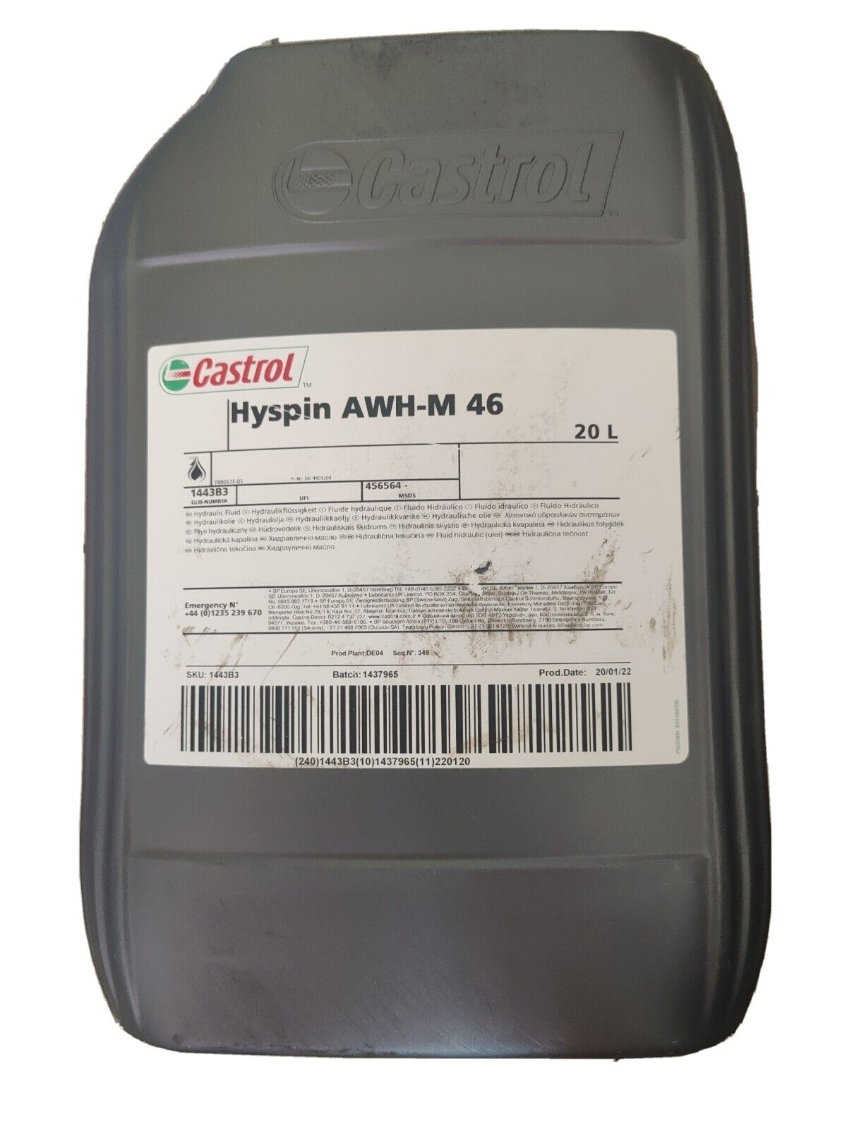 Castrol Hyspin AWH-M 46 Mehrbereichs-Hydrauliköl 20l Kanister 1443B3 HL VG HLP - Flex-Autoteile