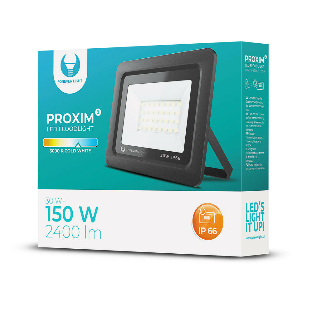 Proxim Flutlichtstrahler IP66 30W~150W LED Fluter 6000K SMD Außen Beleuchtung - Flex-Autoteile
