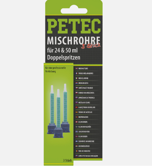 PETEC 98603 Mischrohre Kartuschenrohr Doppelkartusche Doppelspritzen 3 Stk