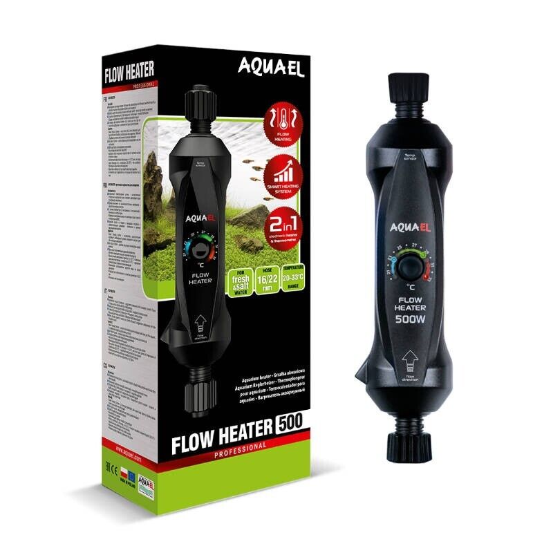 Aquael Flow Heater 500 Temperatureinstellungen 20-33 Grad Temperatursensor