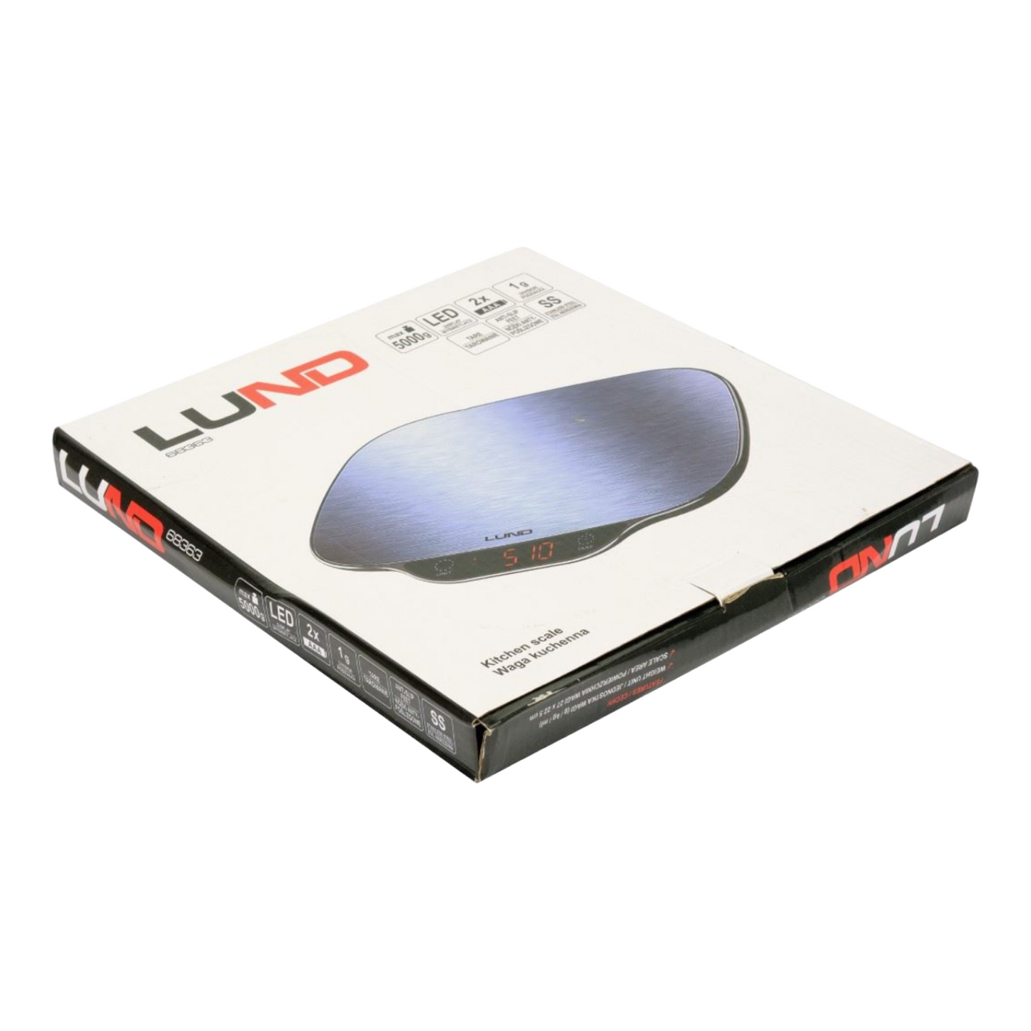 LUND Waage 5kg / 1g Küchenwaage Briefwaage Paketwaage Kochen Backen abwiegen LED