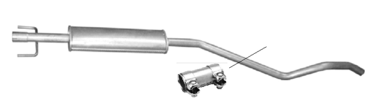 Middle silencer mid-puff exhaust center opel astra h a04 1.4 55/66 kW 04-10