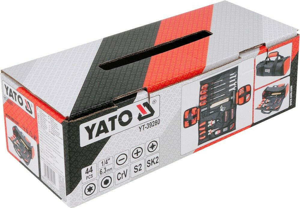 Yato YT-39280 Werkzeugtasche 44tlg Werkzeugsatz Etui Heimwerker Schrank-aufbau - Flex-Autoteile