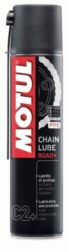 MOTUL C2 plus Chain Lube Road+ Kettenspray 400ml weiß PTFE Vollsynthetisch Kart