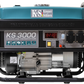Könner & Sons KS3000 Emergency Stromaggregat 7PS 4-stroke Petrol 3kW 2x 16a 230V 1x 12V