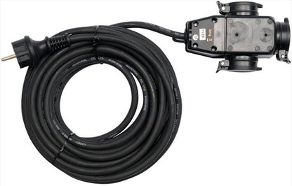 YATO YT-81162 Verlängerungskabel 20m 3 Fach Verteiler Kabelverlängerung Typ E&F