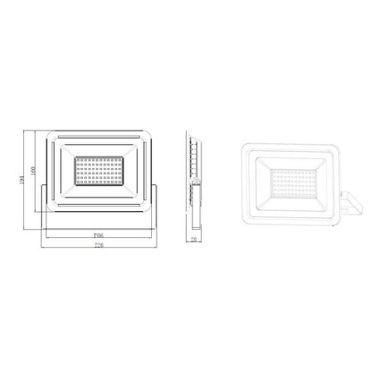 2x 50W LED Außen-Bau-Strahler-Lampe Stativ IP66 Baustellen-Fluter 8000lm 4500K