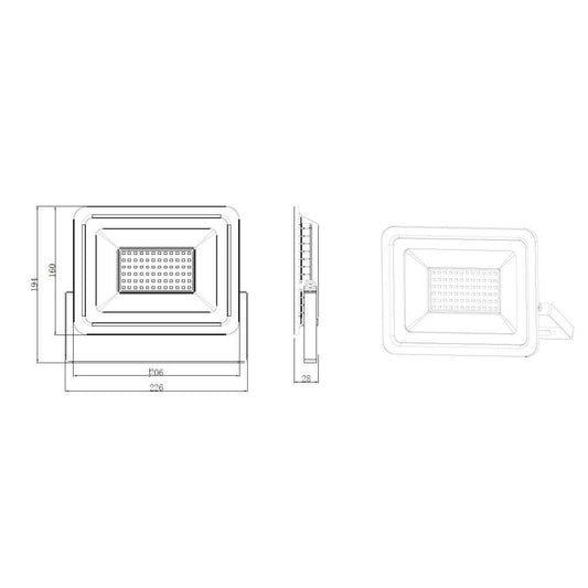 2x 50W LED Außen-Bau-Strahler-Lampe Stativ IP66 Baustellen-Fluter 8000lm 4500K