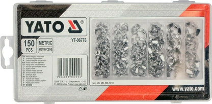 YATO YT-06776 FLÜGELMUTTERN SATZ M4-M10 SORTIMENT 150-teilig FLÜGEL MUTTER SET - Flex-Autoteile