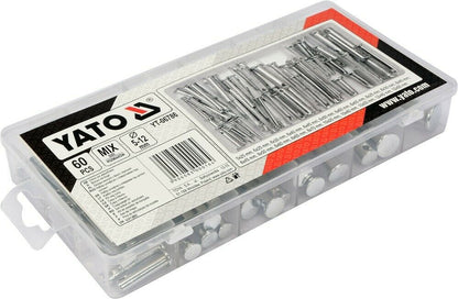 YATO YT-06786 SPLINTE SORTIMENT SICHERUNGSBOLZEN STECKBOLZEN 60-teilig Ø 5-12 mm - Flex-Autoteile