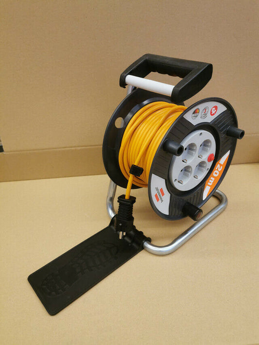 Burning chair cable drum 20m 4 sockets extension cable with drum step