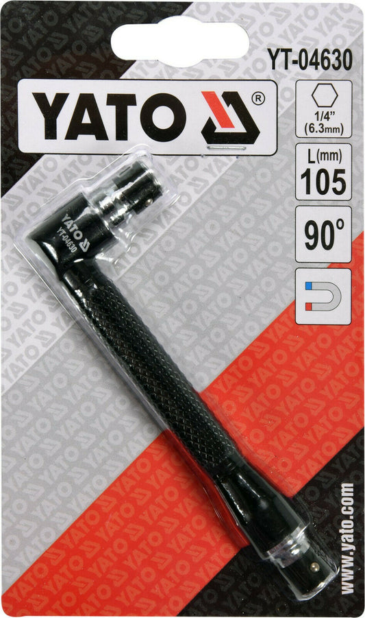 Yato YT-04630 Winkelschraubendreher Bitaufnahme 1/4" Bits Winkelschlüssel 90°