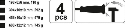 Yato yt-4730 assembly lever set 4-pc. Crowbar lever iron assembly lever