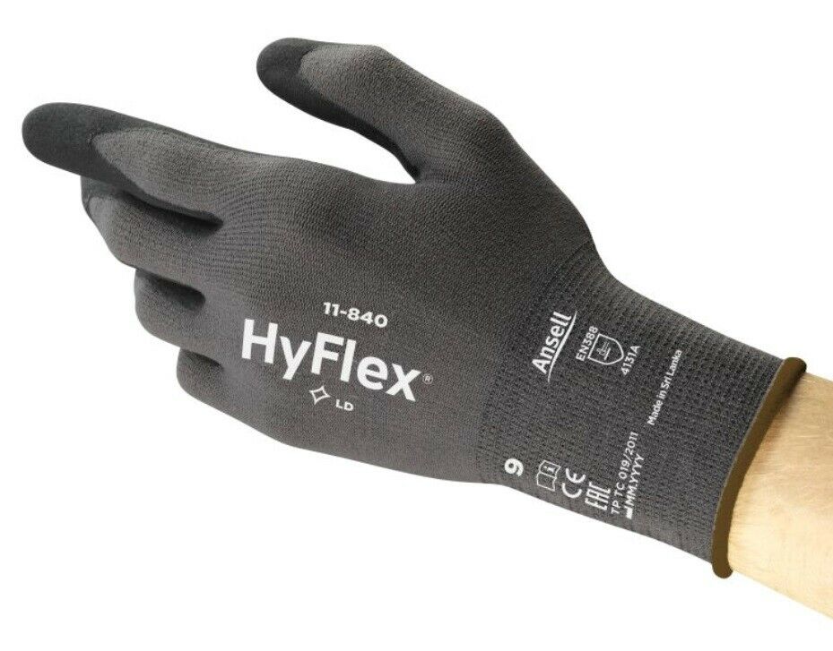 12x HyFlex 11-804 Arbeitshandschuh Gr L 9 Mechanikerhandschuh Schutzhandschuh