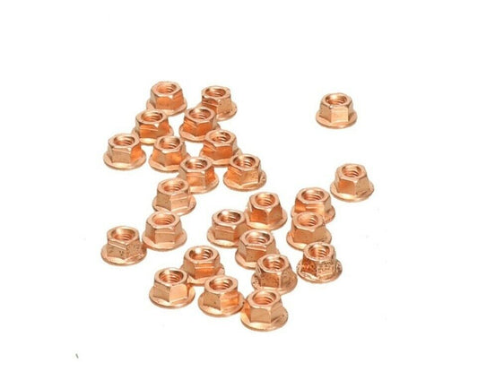 25 copper nuts M6 x 1.0 manifold collar SW 10 copper nut exhaust self-locking