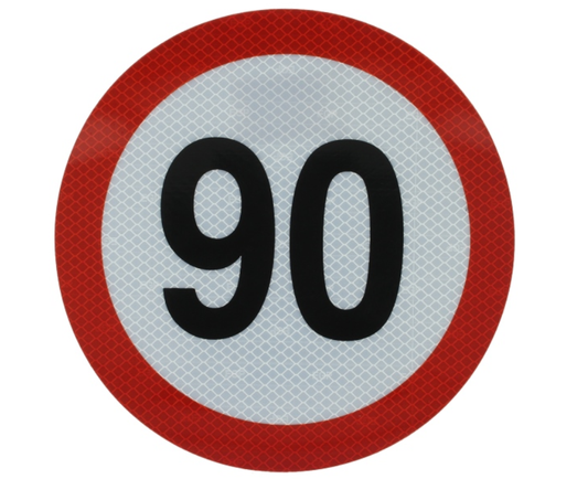 Hinweisschild 90 km/h Geschwindigkeit Aufkleber Warnschild Anhänger LKW