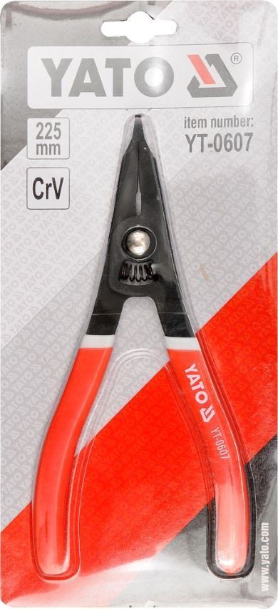 YATO YT-0607 Spreizzange Sprengringzange Zange für Sicherungsring 225mm CrV
