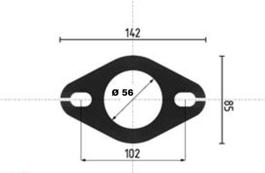 Exhaust rep. Connector must be flange adapter Ø 55-56mm for Ford VW