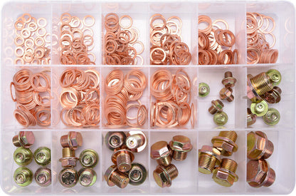 YATO YT-06864 Oil drain screws copper seals Set 534Tlg car workshop