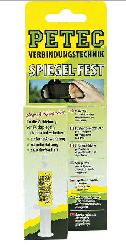 PETEC 93800 Spiegel-Fest Spezial-Klebe-Set 1g für Rückspiegel Innenspiegel