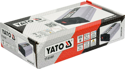 Yato YT-81491 KFZ Spannungswandler 800W/1600W Spannungskonverter 12V auf 220V