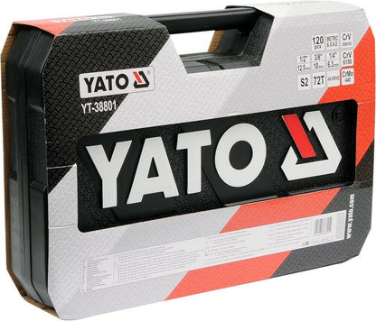 YATO YT-38801 Steckschlüssel Satz 120-tlg. Werkzeugkoffer Ratsche Werkzeugset