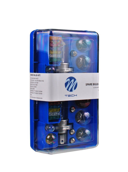32 teilig M-Tech 12V H4 Ersatzlampenkasten Ersatzlampenset 2X H4/PY21W/P21W