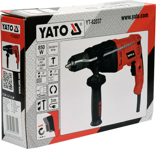 Yato YT-82037 Schlagbohrmaschine 850W 13mm Schnellspannbohrfutter 0-2800 U/Min