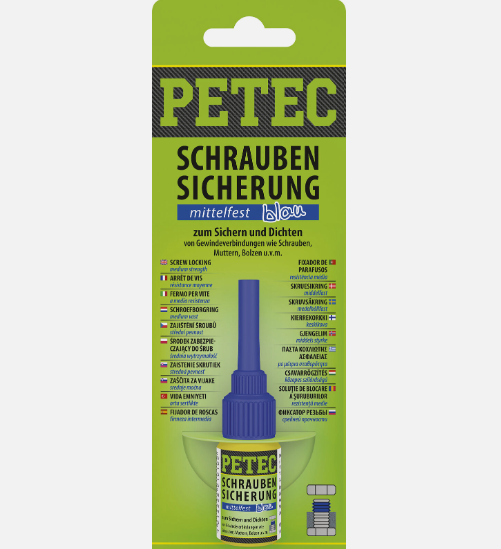 PETEC 91005 Schraubensicherung Schraubenkleber Klebstoff mittelfest blau 5g