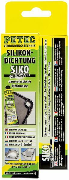 PETEC 97780 Silikondichtung SIKO schwarz 70ml dauerelastische Dichtmasse