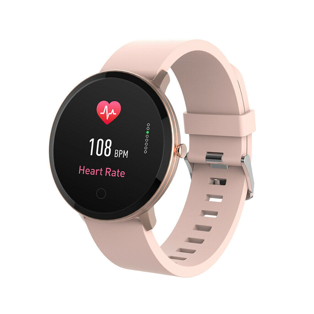 Smartwatch Fitness Uhr Armband SB-320 Schrittzähler Sport Telefon Musik Rosa - Flex-Autoteile