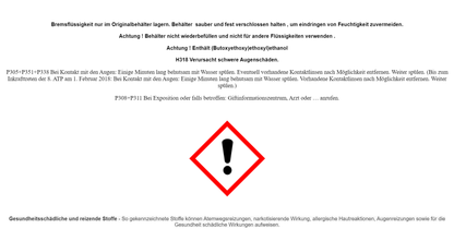 Hart Bremsflüssigkeit 1L DOT4 für VW OPEL Audi Mercedes Seat Skoda Renault Madza - Flex-Autoteile