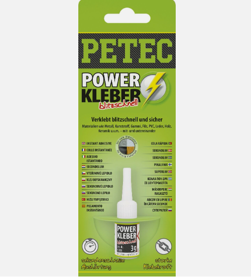 PETEC 93403 Power Kleber Sekundenkleber Klebstoff Kunststoffreparatur Plastik 3g