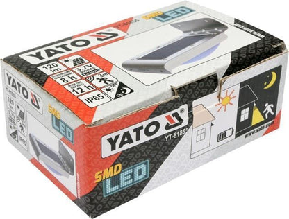 YATO YT-81855 Solarwandleuchte mit Bewegungsmelder Außen Strahler Lampe IP65