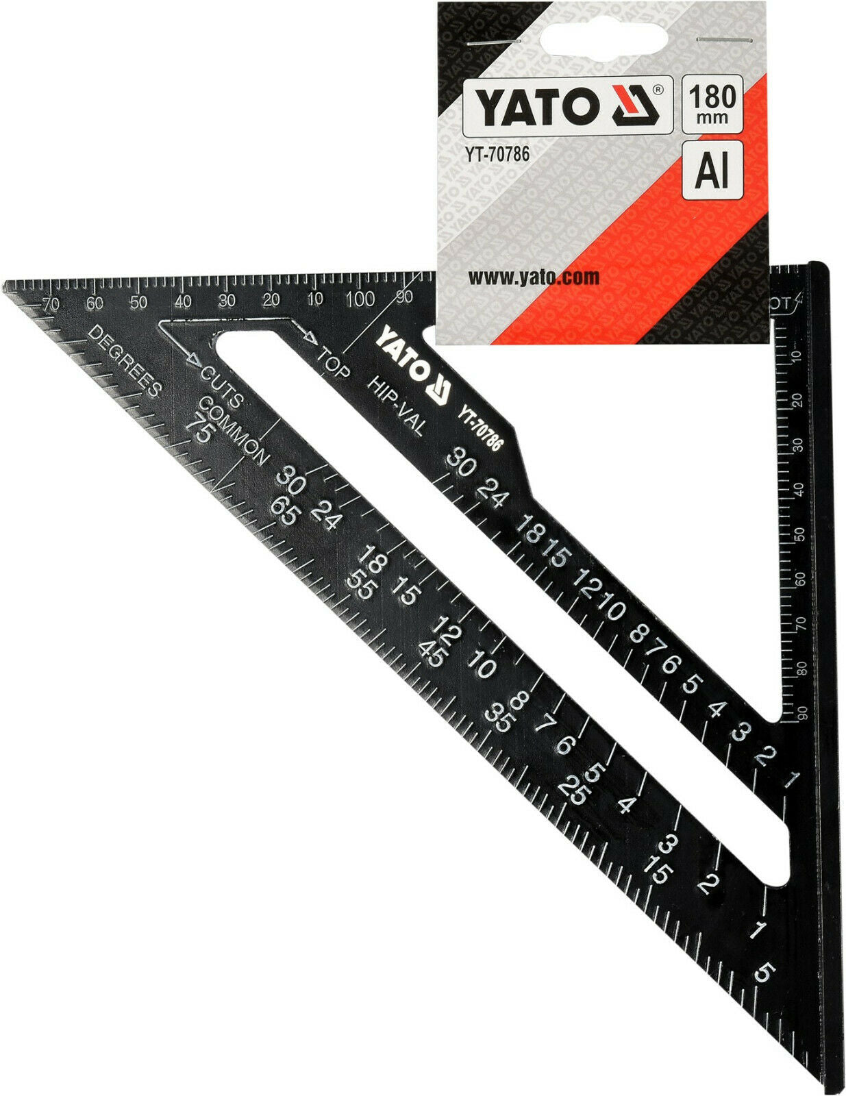 Yato YT-70786 Zimmermannswinkel Alu Messwinkel stop angle triangle 180 mm