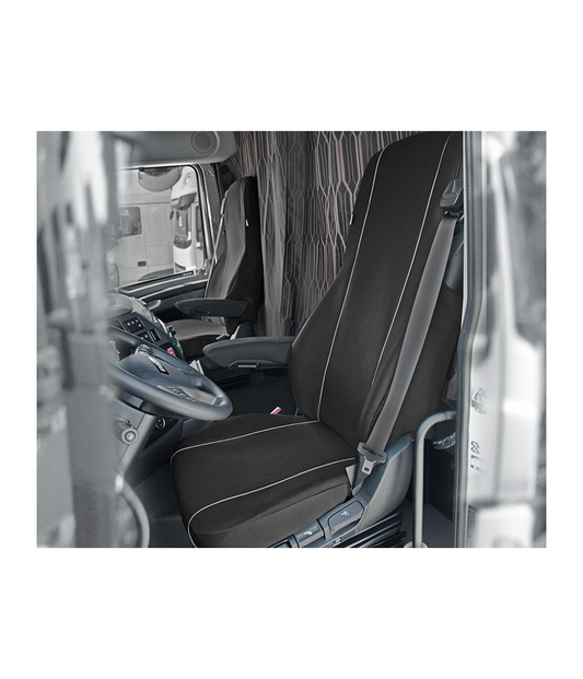 Sitzbezüge für DAF XF Sitzschoner LKW 2er Set Schwarz Kegel Fahrersitz Beifahrer Schonbezüge