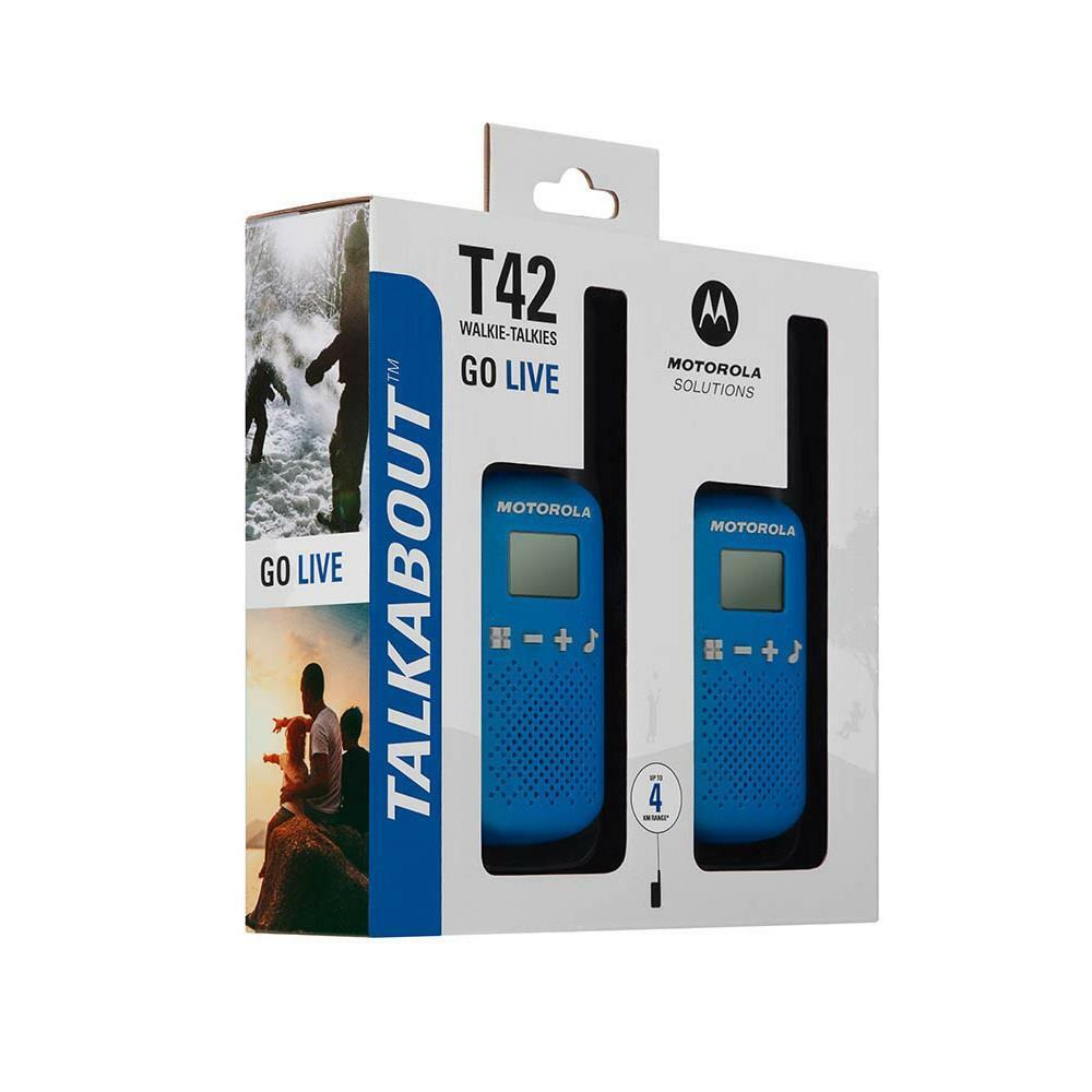 Motorola Talkabout T42 Walkie-Talkie 2er-Set PMR446 Funkgeräte 16Kanäle 4km Blau