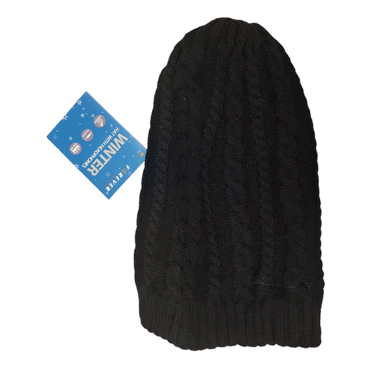 Forever Strickmütze mit Kopfhörer und Micro Winter Schwarz 3,5 Klinke 120cm