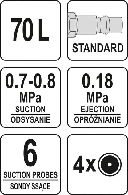Yato Altölauffanggerät Absauggerät Ölabsauggerät Altölsammler Ölauffangwagen 65l