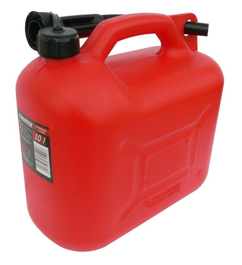10l Kanister Reserve Benzin Diesel Kunststoff Benzinkanister  Kraftstoffkanister Farbe rot - Flex-Autoteile