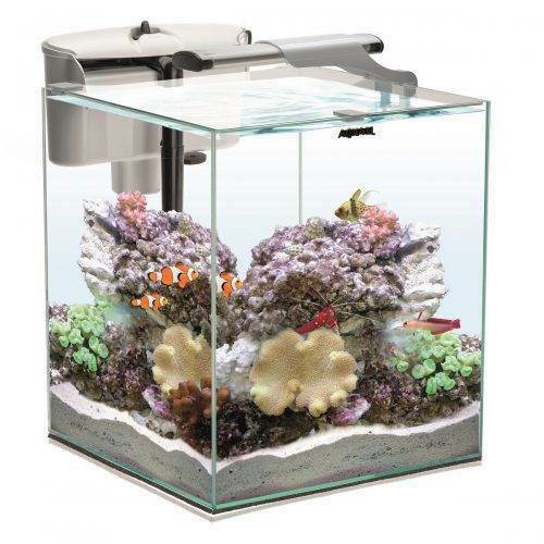 AQUAEL Nano Reef Glas Schwarz LED Salzwasser Meerwasserkomplettset 49l 35x35x40