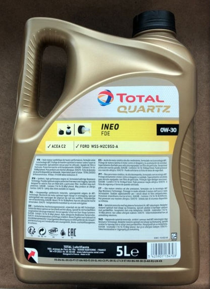 5 Liter TOTAL Quartz Ineo FDE 0W-30 Ford WSS-M2C950-A ACEA C2 Vollsynthetisch