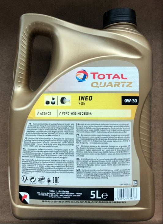 5 liters TOTAL Quartz Ineo FDE 0W-30 Ford WSS-M2C950-A ACEA C2 Fully Synthetic