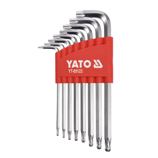 YATO Torx Winkel Schlüsselsatz 8tlg T9 T10 T15 T20 T25 T27 T30 T40 YT-05123