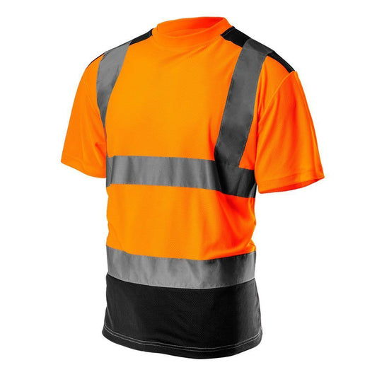 T-Shirt kurzarm Arbeitsshirt Warnshirt Warnkleidung gelb orange XL