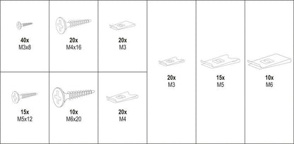 Yato yt-06780 body muttern tin tart sheet metal screws set 170 parts