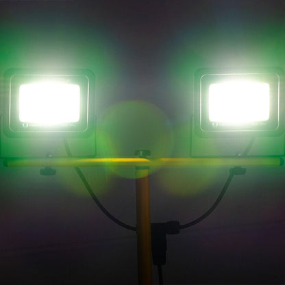 2x 30W LED Außen-Bau-Strahler-Lampe Stativ IP66 Baustellen-Fluter 4800lm 4500K