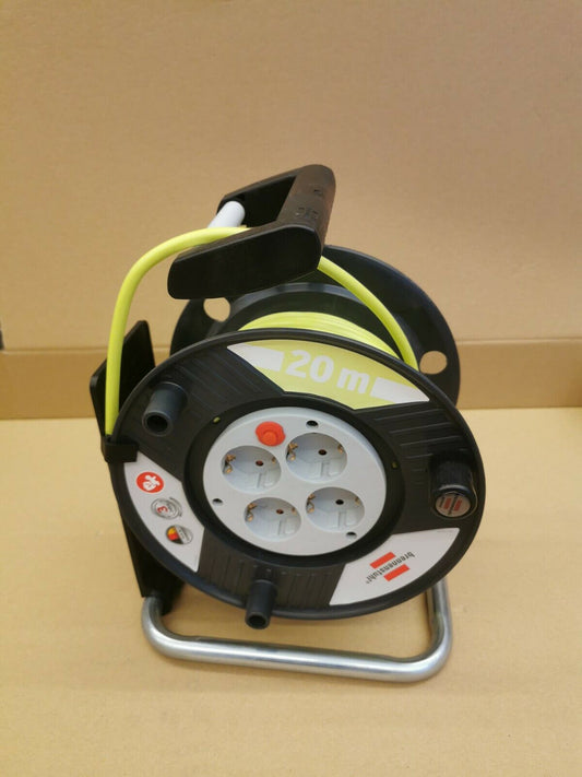 Brennenstuhl Kabeltrommel 20m 4 Steckdosen Verlängerungskabel Mit Trommeltritt