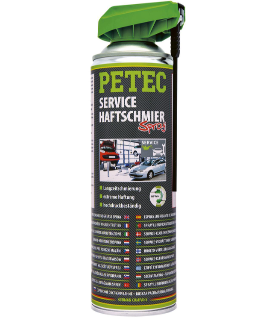 PETEC 71550 Service-Haftschmierspray Schmierfett Schmiermittel tranparent 500ml