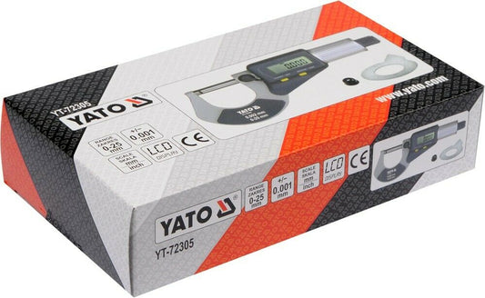 YATO YT-72305 micrometer 0.001-25mm ironing screw fine measuring screw digital